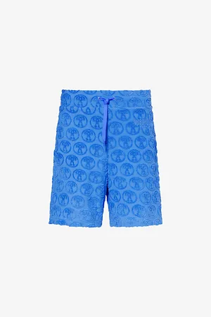 Moschino Branded Drawstring-waist Cotton-blend Jersey Shorts