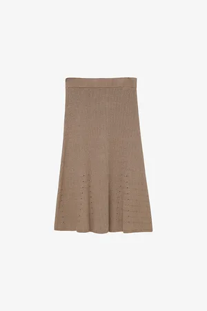 Joseph Slim-fit High-rise Ribbed Stretch Linen-blend Midi Skirt