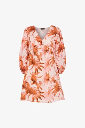 Whistles Honolulu Graphic-print Relaxed-fit Cotton and Linen-blend Mini Dress