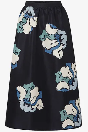 By Malina Filippa -print Satin Midi Skirt