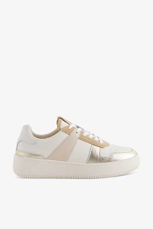 Reiss Aird Contrast-panel Leather Mid-top Trainers