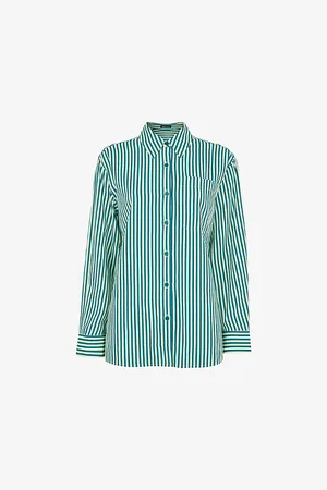Whistles Relaxed-fit Stripe-print Linen-blend Shirt