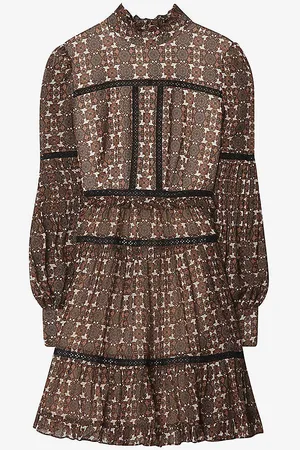 By Malina Francesca Paisley-print Woven Mini Dress
