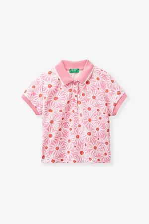 Benetton Floral-print Logo-embroidered Stretch-cotton Polo 18 Months-6 Years