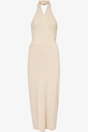 Amy Lynn Halterneck Slim-fit Knitted Midi Dress