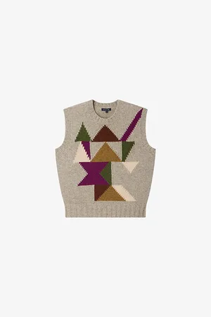 Soeur Arty Graphic-motif Sleeveless Wool Jumper