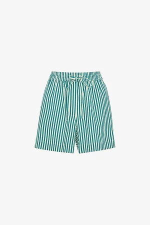 Whistles Relaxed-fit Stripe-print Linen-blend Shorts