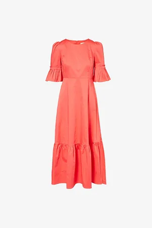 ASPIGA Scarlett Tiered-hem Stretch-cotton Maxi Dress
