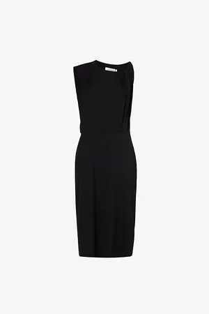 Sportmax Asymmetric Stretch-silk Midi Dress