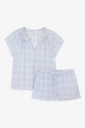 The White Company Floral-print Short-sleeve Cotton Short Pyjamas