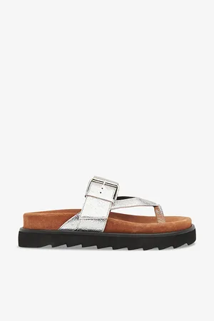 Whistles Sutton Toe-post Buckle Metallic-leather Sandals