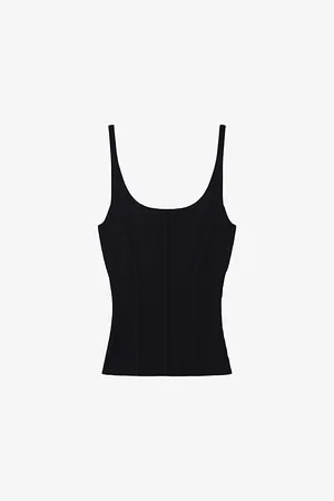 Reiss Verity Exposed-seam Stretch-knitted Top