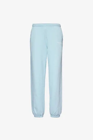 Sporty & Rich Serif Branded Cotton-jersey Jogging Bottoms