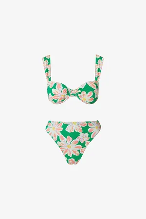 By Malina Sirine Floral-print High-rise Recyced-nylon Bikini Bottoms