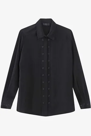 IKKS Pleated Relaxed-fit Silk Shirt