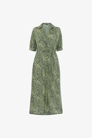 Whistles Leopard-print Belted Woven Midi Dress