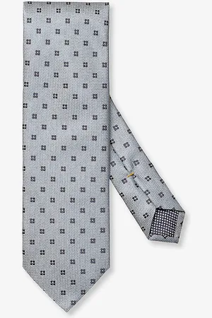 Eton Floral-pattern Wide-blade Silk Tie