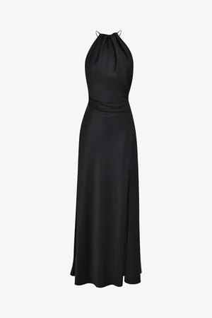 House Of Cb Zanab Halter-neck Thigh-split Woven Maxi Dress