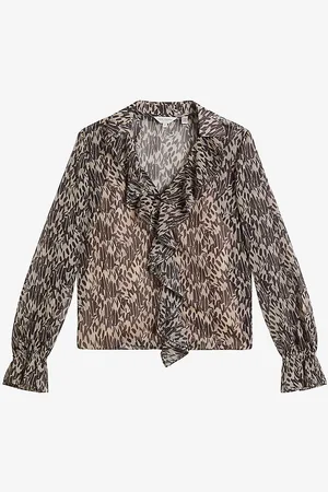 Ted Baker Bertei Ruffle Recycled-polyester Blouse