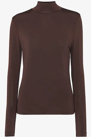 Whistles High-neck Long-sleeve Stretch-woven Top