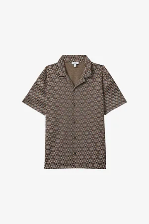 Reiss Grove Jacquard-print Regular-fit Stretch-woven Shirt