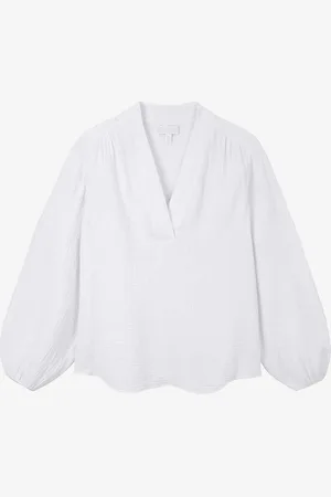 The White Company Double Pop-over Organic-cotton Blouse