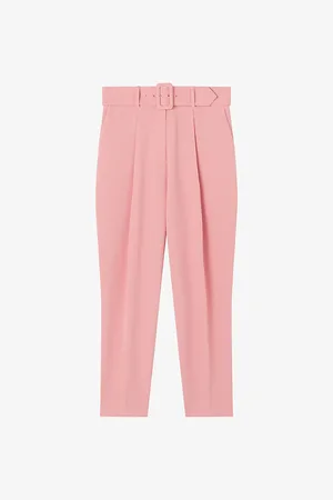 LK Bennett Tabitha Belted-waist High-rise Crepe Trousers