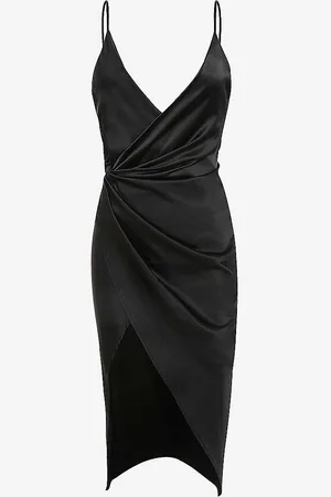 House Of Cb Coco Draped Stretch-satin Midi Dress