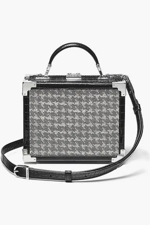 ASPINAL OF LONDON The Trunk Dogtooth-pattern Leather Cross-body Bag