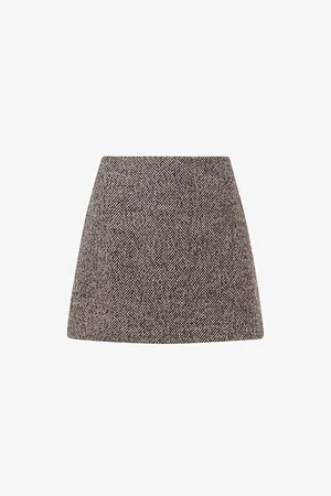 Whistles Herringbone High-rise Recycled-polyester Mini Skirt