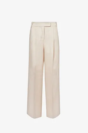 Max Mara Lira Wide-leg High-rise Linen Trousers