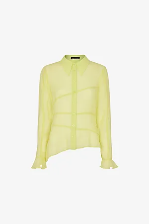 Whistles Fallon Seam-detail Asymmetric-hem Silk Shirt