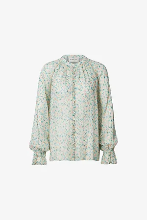 By Malina Celine Floral-print Relaxed-fit Woven Blouse