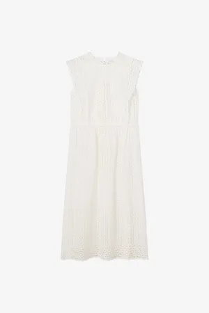 LK Bennett Laila High-neck Broderie-anglaise Cotton Midi Dress