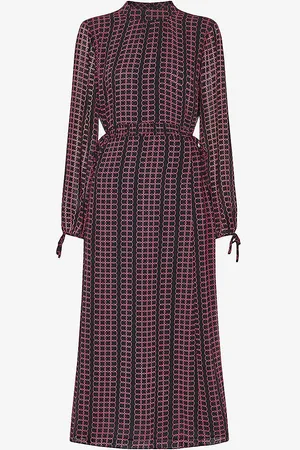 Whistles Circle-print Woven Midi Dress