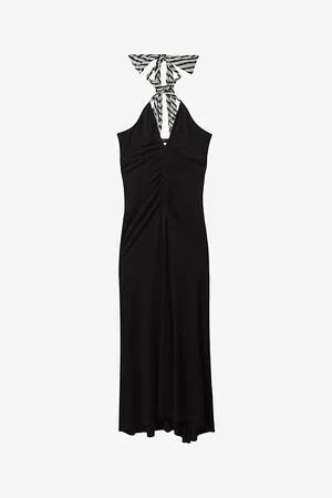 Reiss Iris Tie-neck Slim-fit Jersey Maxi Dress