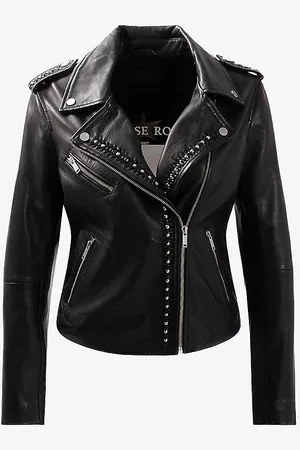 IKKS Leather Stud-embellished Jacket