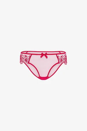 Agent Provocateur Juni Bow-embroidered Mid-rise Woven Briefs