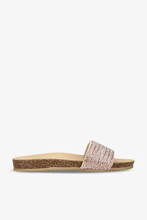 Carvela Comfort Super Crystal-embellished Flat Woven Slides
