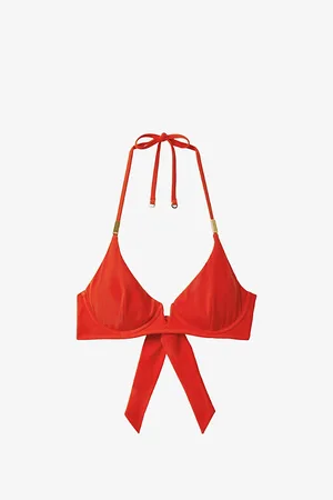 Reiss Aubrey Halterneck Stretch-nylon Bikini Top