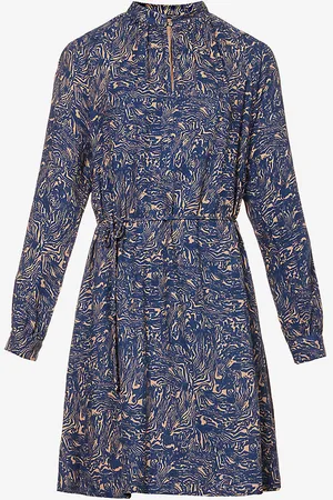 IKKS Abstract Marble-print Woven Mini Dress