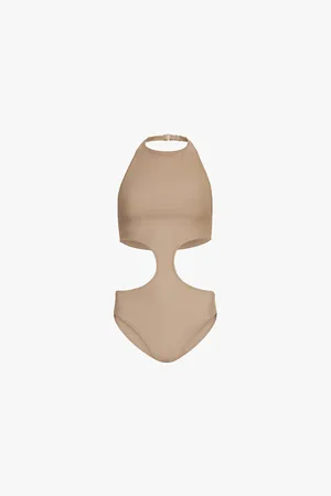 SKIMS Signature Swim Halter-neck Stretch Recycled-nylon Swimsuit