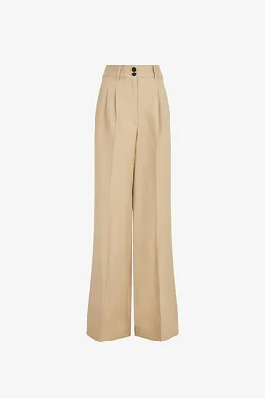 AllSaints Petra High-rise Wide-leg Linen-blend Trousers