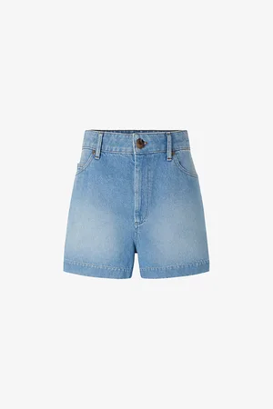 Soeur Aki High-waisted Organic-cotton Denim Shorts