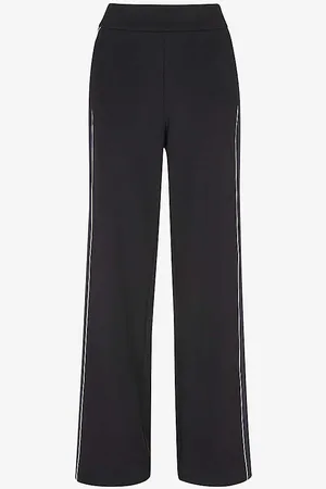 Whistles Edie Contrast-trim Wide-leg Mi-rise Stretch-woven Trousers