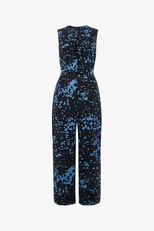 Whistles Josie Graphic-print Sleeveless Woven Jumpsuit