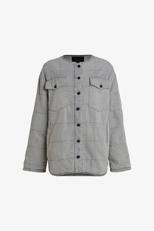 AllSaints Clark Patch-pocket Quilted Denim Liner Jacket
