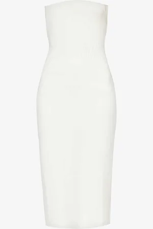 Amy Lynn Straight-neck Rib-knitted Midi Dress