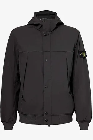 Stone Island Logo-badge Funnel-neck Stretch-woven Hooded Jacket