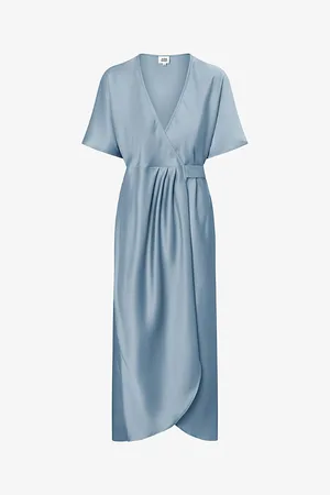 Twist & tango Shana Wrap-tie Satin Midi Dress